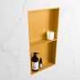 Mondiaz Easy nis 29.5x59.5x8cm voor Inbouw opbouw 2 open vakken Solid surface Ocher Ocher M80031Ocher Ocher - Thumbnail 2