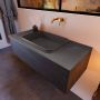 Mondiaz ERIN 100cm badmeubelset onderkast kleur Antracite met 1 lade Wastafel RIDGE midden zonder kraangaten kleur Dark grey ERIN12009 - Thumbnail 2