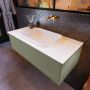 Mondiaz ERIN 100cm badmeubelset onderkast kleur Army met 1 lade Wastafel RIDGE midden zonder kraangaten kleur Talc ERIN10275 - Thumbnail 2