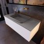 Mondiaz ERIN 100cm badmeubelset onderkast kleur carrara met 1 lade Wastafel RIDGE midden zonder kraangaten kleur Dark grey ERIN12213 - Thumbnail 2