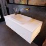 Mondiaz ERIN 100cm badmeubelset onderkast kleur carrara met 1 lade Wastafel RIDGE midden zonder kraangaten kleur Talc ERIN10717 - Thumbnail 2