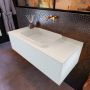 Mondiaz ERIN 100cm badmeubelset onderkast kleur Clay met 1 lade Wastafel RIDGE midden zonder kraangaten kleur Linen ERIN12383 - Thumbnail 2