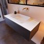 Mondiaz ERIN 100cm badmeubelset onderkast kleur Dark brown met 1 lade Wastafel RIDGE midden zonder kraangaten kleur Talc ERIN10581 - Thumbnail 2