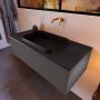 Mondiaz ERIN 100cm badmeubelset onderkast kleur Dark grey met 1 lade Wastafel RIDGE midden zonder kraangaten kleur Urban ERIN10989 - Thumbnail 2