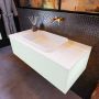 Mondiaz ERIN 100cm badmeubelset onderkast kleur Greey met 1 lade Wastafel RIDGE midden zonder kraangaten kleur Talc ERIN10105 - Thumbnail 2