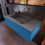 Mondiaz ERIN 100cm badmeubelset onderkast kleur Jeans met 1 lade Wastafel RIDGE midden zonder kraangaten kleur Dark grey ERIN11873 - Thumbnail 2
