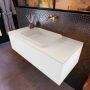 Mondiaz ERIN 100cm badmeubelset onderkast kleur Talc met 1 lade Wastafel RIDGE midden zonder kraangaten kleur Linen ERIN12247 - Thumbnail 2