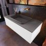 Mondiaz ERIN 100cm badmeubelset onderkast kleur Talc met 1 lade Wastafel RIDGE midden zonder kraangaten kleur Dark grey ERIN11499 - Thumbnail 2