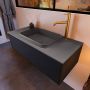 Mondiaz ERIN 100cm badmeubelset onderkast kleur Urban met 1 lade Wastafel RIDGE midden 1 kraangat kleur Dark grey ERIN11534 - Thumbnail 2