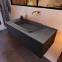 Mondiaz ERIN 100cm badmeubelset onderkast kleur Urban met 1 lade Wastafel RIDGE midden zonder kraangaten kleur Dark grey ERIN11533 - Thumbnail 2