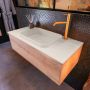 Mondiaz ERIN 100cm badmeubelset onderkast kleur Washed oak met 1 lade Wastafel RIDGE midden 1 kraangat kleur Linen ERIN12928 - Thumbnail 2