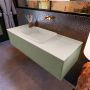 Mondiaz ERIN 120cm badmeubelset onderkast kleur Army met 1 lade Wastafel RIDGE midden zonder kraangaten kleur Linen ERIN12521 - Thumbnail 2