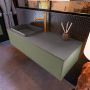 Mondiaz ERIN 120cm badmeubelset onderkast kleur Army met 1 lade Wastafel RIDGE links 1 kraangat kleur Dark grey ERIN11777 - Thumbnail 2