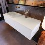 Mondiaz ERIN 120cm badmeubelset onderkast kleur Cale met 1 lade Wastafel RIDGE links zonder kraangaten kleur Linen ERIN12454 - Thumbnail 2
