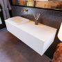 Mondiaz ERIN 120cm badmeubelset onderkast kleur Cale met 1 lade Wastafel RIDGE links zonder kraangaten kleur Talc ERIN10210 - Thumbnail 2