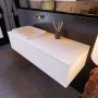 Mondiaz ERIN 120cm badmeubelset onderkast kleur carrara met 1 lade Wastafel RIDGE links zonder kraangaten kleur Talc ERIN10720 - Thumbnail 2