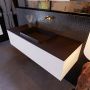 Mondiaz Badkamermeubelset Erin 120 cm met 1 Lade met RIDGE Wastafel Midden Urban Zonder Kraangaten Greeploos Mat Carrara - Thumbnail 2