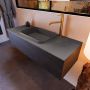 Mondiaz ERIN 120cm badmeubelset onderkast kleur Dark brown met 1 lade Wastafel RIDGE midden 1 kraangat kleur Dark grey ERIN12082 - Thumbnail 2