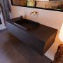 Mondiaz Badkamermeubelset Erin 120 cm met 1 Lade met RIDGE Wastafel Midden Urban Zonder Kraangaten Greeploos Mat Dark Brown - Thumbnail 2