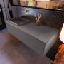 Mondiaz Badkamermeubelset Erin 120 cm met 1 Lade met RIDGE Wastafel Links Dark grey Zonder Kraangaten Greeploos Mat Dark Grey - Thumbnail 3