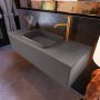 Mondiaz Badkamermeubelset Erin 120 cm met 1 Lade met RIDGE Wastafel Midden Dark grey met 1 kraangat Greeploos Mat Dark Grey - Thumbnail 2