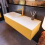 Mondiaz ERIN 120cm badmeubelset onderkast kleur Ocher met 1 lade Wastafel RIDGE links 1 kraangat kleur Talc ERIN10417 - Thumbnail 2