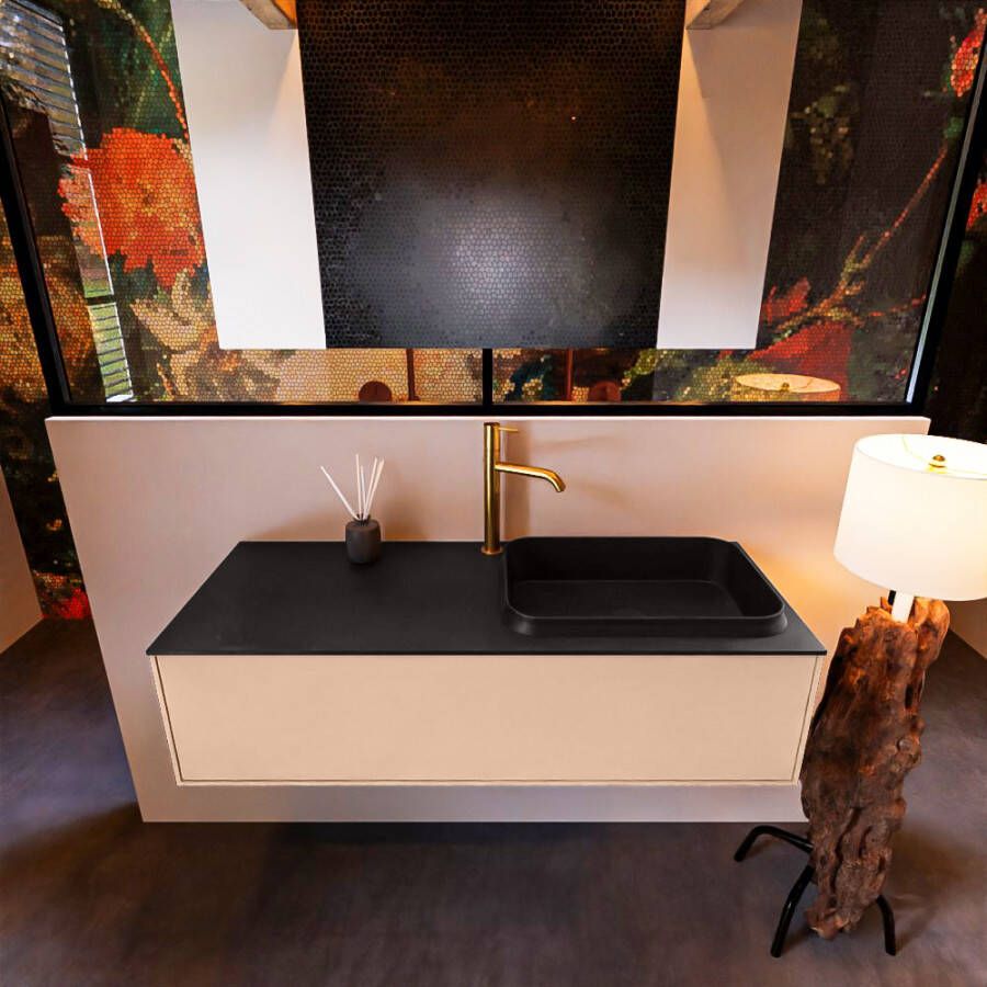 Mondiaz ERIN 120cm badmeubelset onderkast kleur Rosee met 1 lade Wastafel RIDGE rechts 1 kraangat kleur Urban ERIN11234 - Foto 2