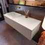 Mondiaz ERIN 120cm badmeubelset onderkast kleur Smoke met 1 lade Wastafel RIDGE links zonder kraangaten kleur Linen ERIN12420 - Thumbnail 2