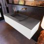 Mondiaz Badkamermeubelset Erin 120 cm met 1 Lade met RIDGE Wastafel Midden Dark grey Zonder Kraangaten Greeploos Mat Talc - Thumbnail 2