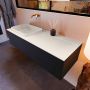 Mondiaz ERIN 120cm badmeubelset onderkast kleur Urban met 1 lade Wastafel RIDGE links zonder kraangaten kleur Linen ERIN12284 - Thumbnail 2