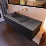 Mondiaz ERIN 120cm badmeubelset onderkast kleur Urban met 1 lade Wastafel RIDGE midden zonder kraangaten kleur Dark grey ERIN11535 - Thumbnail 2
