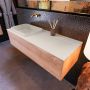 Mondiaz ERIN 120cm badmeubelset onderkast kleur Washed oak met 1 lade Wastafel RIDGE links zonder kraangaten kleur Linen ERIN12930 - Thumbnail 2
