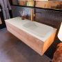 Mondiaz ERIN 120cm badmeubelset onderkast kleur Washed oak met 1 lade Wastafel RIDGE rechts 1 kraangat kleur Linen ERIN12934 - Thumbnail 2