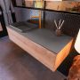 Mondiaz ERIN 120cm badmeubelset onderkast kleur Washed oak met 1 lade Wastafel RIDGE links 1 kraangat kleur Dark grey ERIN12185 - Thumbnail 2