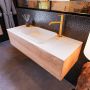 Mondiaz ERIN 120cm badmeubelset onderkast kleur Washed oak met 1 lade Wastafel RIDGE midden 1 kraangat kleur Talc ERIN10688 - Thumbnail 2