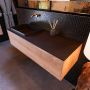 Mondiaz Badkamermeubelset Erin 120 cm met 1 Lade met RIDGE Wastafel Links Urban Zonder Kraangaten Greeploos Mat Washed Oak - Thumbnail 2