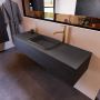 Mondiaz ERIN 150cm badmeubelset onderkast kleur Antracite met 1 lade Wastafel RIDGE midden 1 kraangat kleur Dark grey ERIN12021 - Thumbnail 2