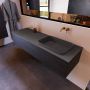 Mondiaz ERIN 150cm badmeubelset onderkast kleur Antracite met 1 lade Wastafel RIDGE rechts zonder kraangaten kleur Dark grey ERIN12019 - Thumbnail 2