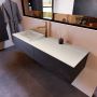 Mondiaz ERIN 150cm badmeubelset onderkast kleur Antracite met 2 lades Wastafel RIDGE links 1 kraangat kleur Linen ERIN12780 - Thumbnail 2