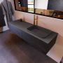 Mondiaz ERIN 150cm badmeubelset onderkast kleur Antracite met 2 lades Wastafel RIDGE rechts 1 kraangat kleur Dark grey ERIN12033 - Thumbnail 2