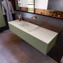 Mondiaz ERIN 150cm badmeubelset onderkast kleur Army met 1 lade Wastafel RIDGE midden zonder kraangaten kleur Linen ERIN12527 - Thumbnail 2
