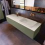 Mondiaz ERIN 150cm badmeubelset onderkast kleur Army met 1 lade Wastafel RIDGE rechts zonder kraangaten kleur Linen ERIN12529 - Thumbnail 2