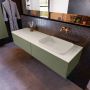 Mondiaz ERIN 150cm badmeubelset onderkast kleur Army met 2 lades Wastafel RIDGE rechts zonder kraangaten kleur Linen ERIN12540 - Thumbnail 2
