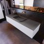 Mondiaz ERIN 150cm badmeubelset onderkast kleur Cale met 1 lade Wastafel RIDGE midden zonder kraangaten kleur Dark grey ERIN11711 - Thumbnail 2
