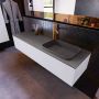 Mondiaz ERIN 150cm badmeubelset onderkast kleur Cale met 1 lade Wastafel RIDGE rechts 1 kraangat kleur Dark grey ERIN11717 - Thumbnail 2
