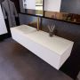 Mondiaz ERIN 150cm badmeubelset onderkast kleur carrara met 1 lade Wastafel RIDGE links 1 kraangat kleur Linen ERIN12974 - Thumbnail 2