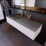Mondiaz ERIN 150cm badmeubelset onderkast kleur carrara met 2 lades Wastafel RIDGE links 1 kraangat kleur Dark grey ERIN12236 - Thumbnail 2