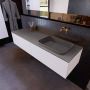 Mondiaz ERIN 150cm badmeubelset onderkast kleur carrara met 2 lades Wastafel RIDGE rechts zonder kraangaten kleur Dark grey ERIN12234 - Thumbnail 2