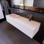 Mondiaz ERIN 150cm badmeubelset onderkast kleur carrara met 2 lades Wastafel RIDGE links zonder kraangaten kleur Talc ERIN10737 - Thumbnail 2