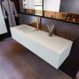 Mondiaz ERIN 150cm badmeubelset onderkast kleur Clay met 1 lade Wastafel RIDGE links 1 kraangat kleur Linen ERIN12396 - Thumbnail 2